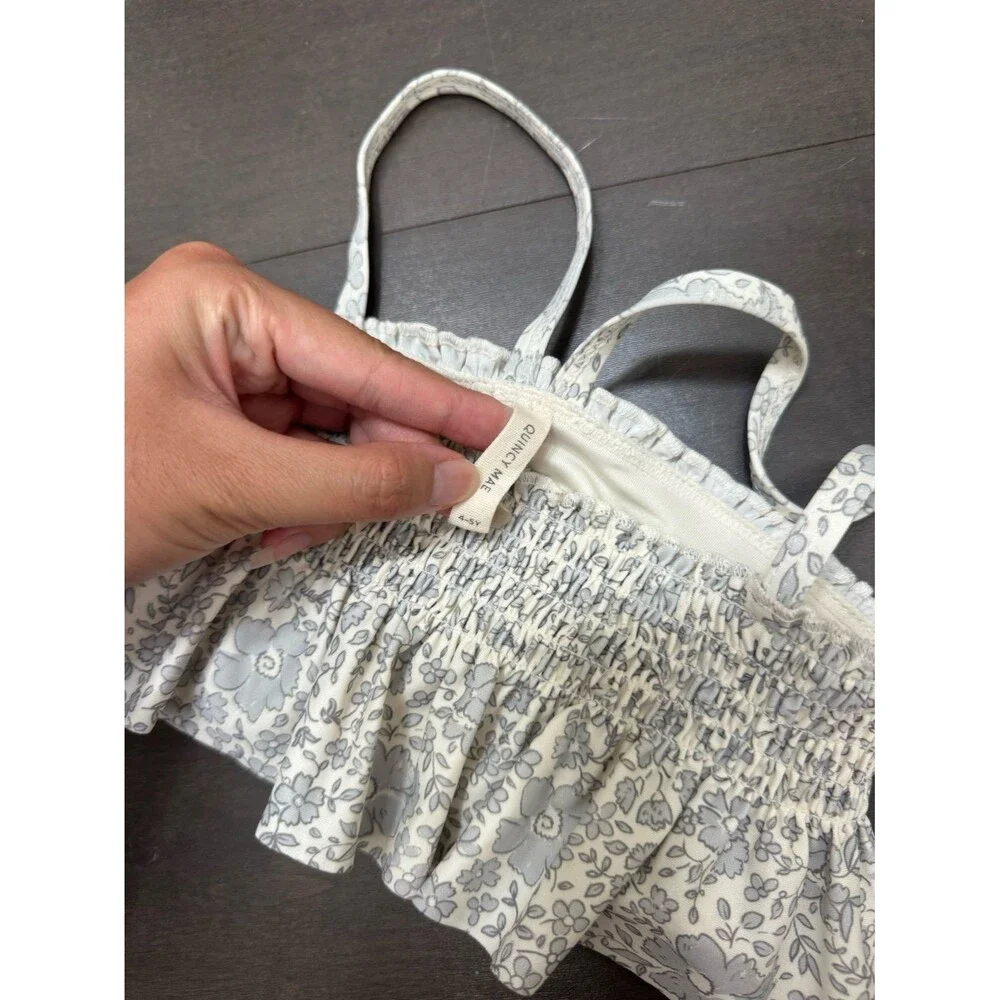 Quincy Mae Ruffled Bikini Top Ditsy Floral